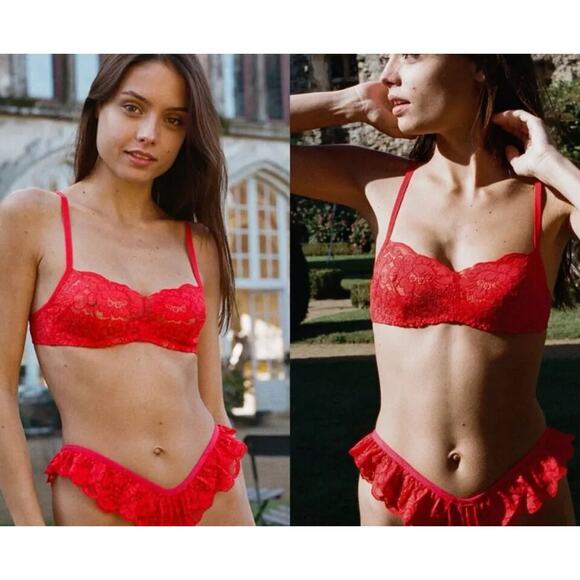 NWT HAH Free People Hook Up Bra Blood Orange Size C 30-38 - Picture 1 of 5